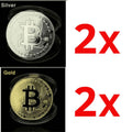 Moeda Bitcoin Física | Edição Colecionador + Brinde Moeda Bitcoin Fisica - Casa e Cozinha 009 Gboshop 4un (2 Ouro + 2 Prata) 