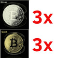 Moeda Bitcoin Física | Edição Colecionador + Brinde Moeda Bitcoin Fisica - Casa e Cozinha 009 Gboshop 6un (3 Ouro + 3 Prata) 